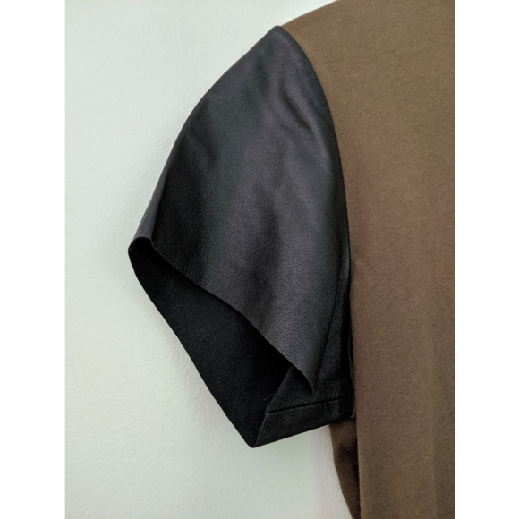 Vince Tee Shirt Lambskin Leather Short Sleeve - Picture 5 of 9